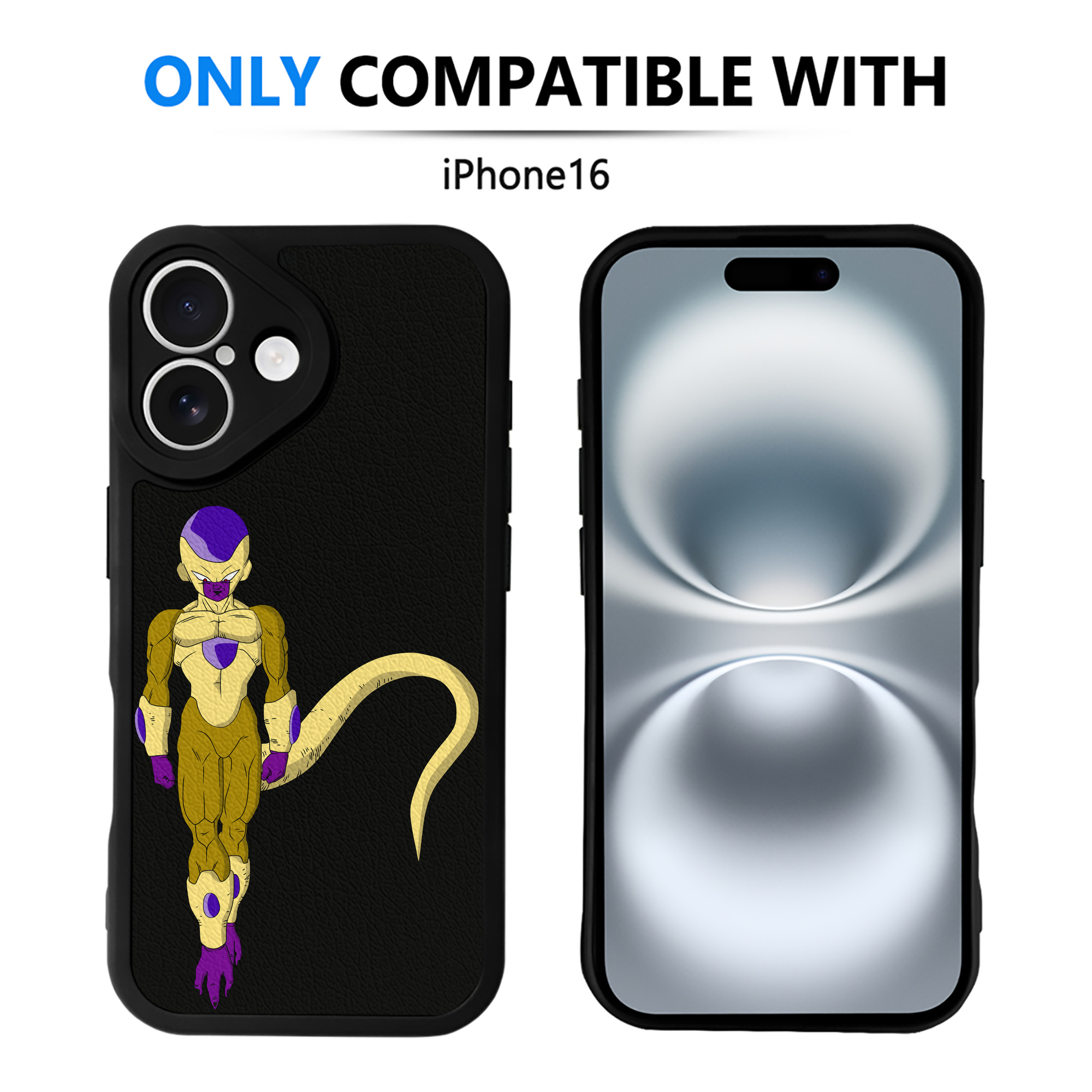 （画像用） ドラゴンボール フリーザ DRAGON BALL Frieza 【iPhone 16シリーズ対応】シリコンスマホケース（レザー調） 材質：シリコン